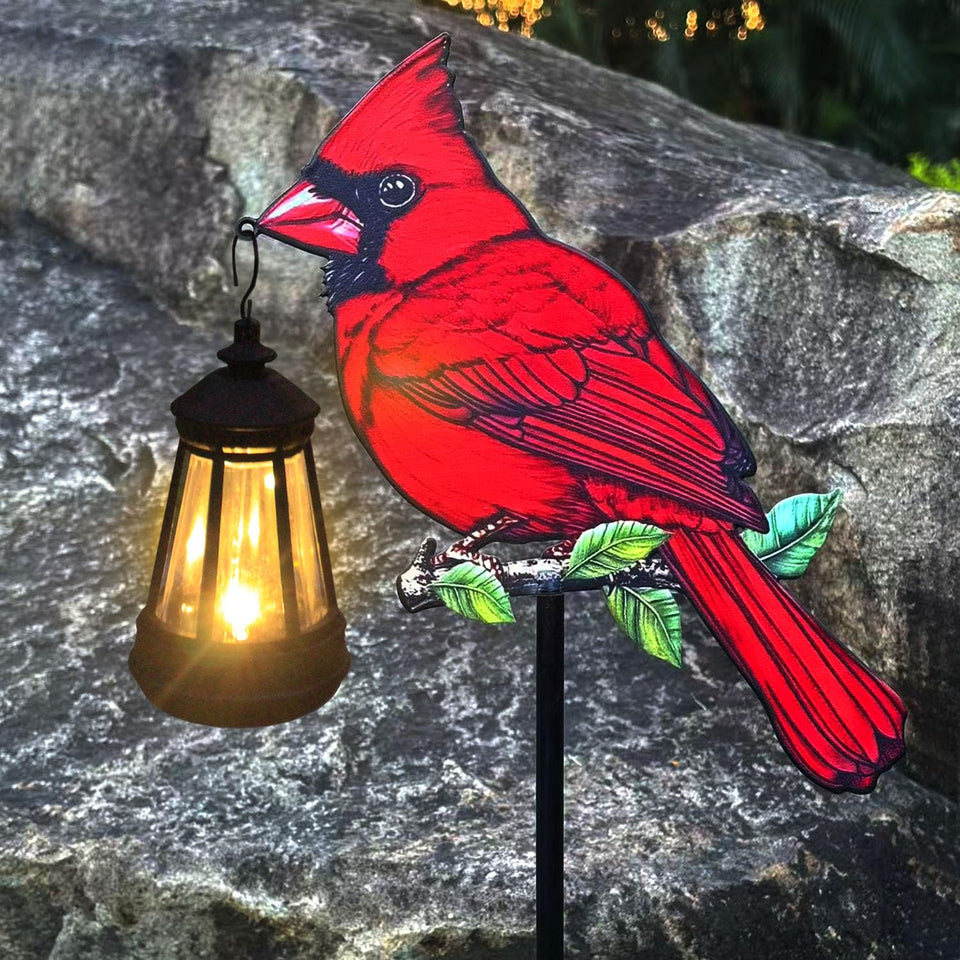 Nanzhujin solar redbird stake lights brighten patios with easy maintenance-free illumination.