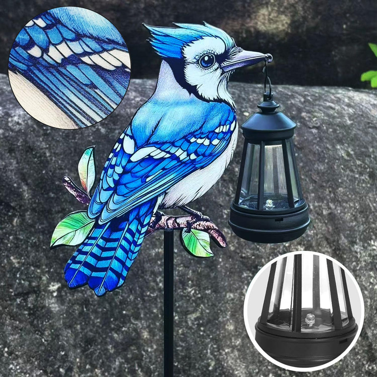 Nanzhujin two-pack solar lanterns ready for easy ground placement in any yard.
