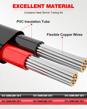 NAOEVO 10 AWG copper strands close-up highlights high conductivity