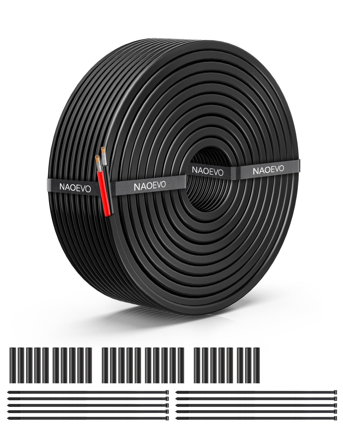 NAOEVO 10 AWG wire with a 5 mm outer jacket, ideal for neat routing.