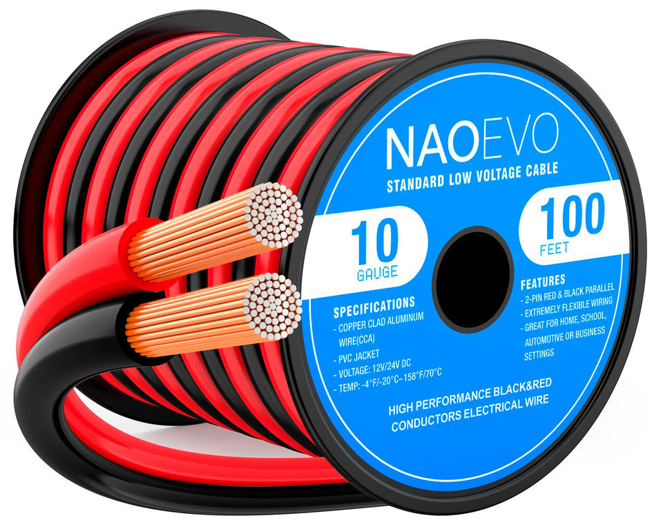 NAOEVO 10ga wire spool for long, low-voltage runs