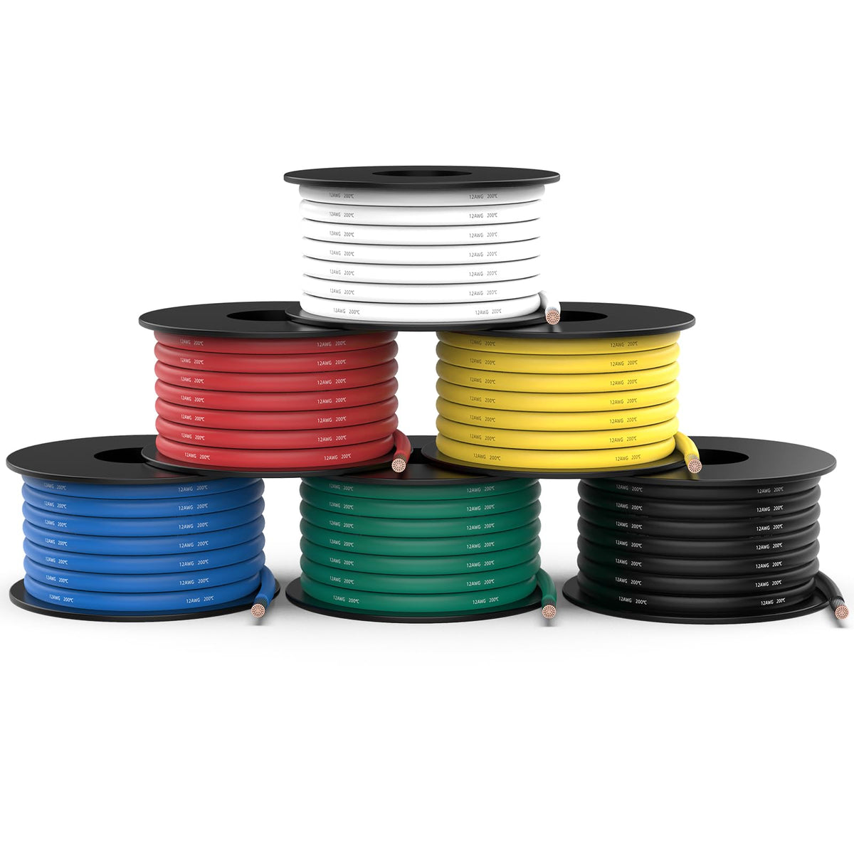 NAOEVO 12 AWG silicone wire red spool for automotive wiring and DIY projects.