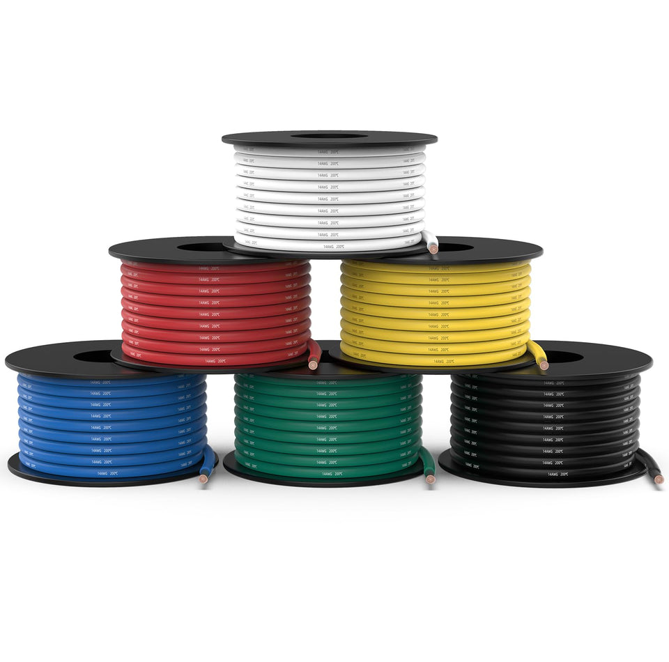 NAOEVO 14AWG silicone red wire spool for quick circuit prototyping and color coding