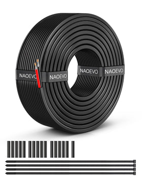 NAOEVO 14 AWG two-conductor wire ready for flexible automotive and LED projects.
