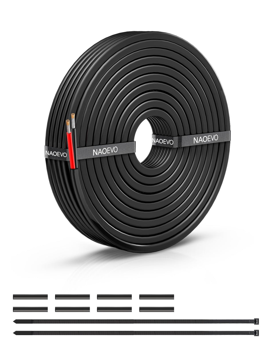 NAOEVO 14 AWG wire outer jacket close-up showing durable insulation.