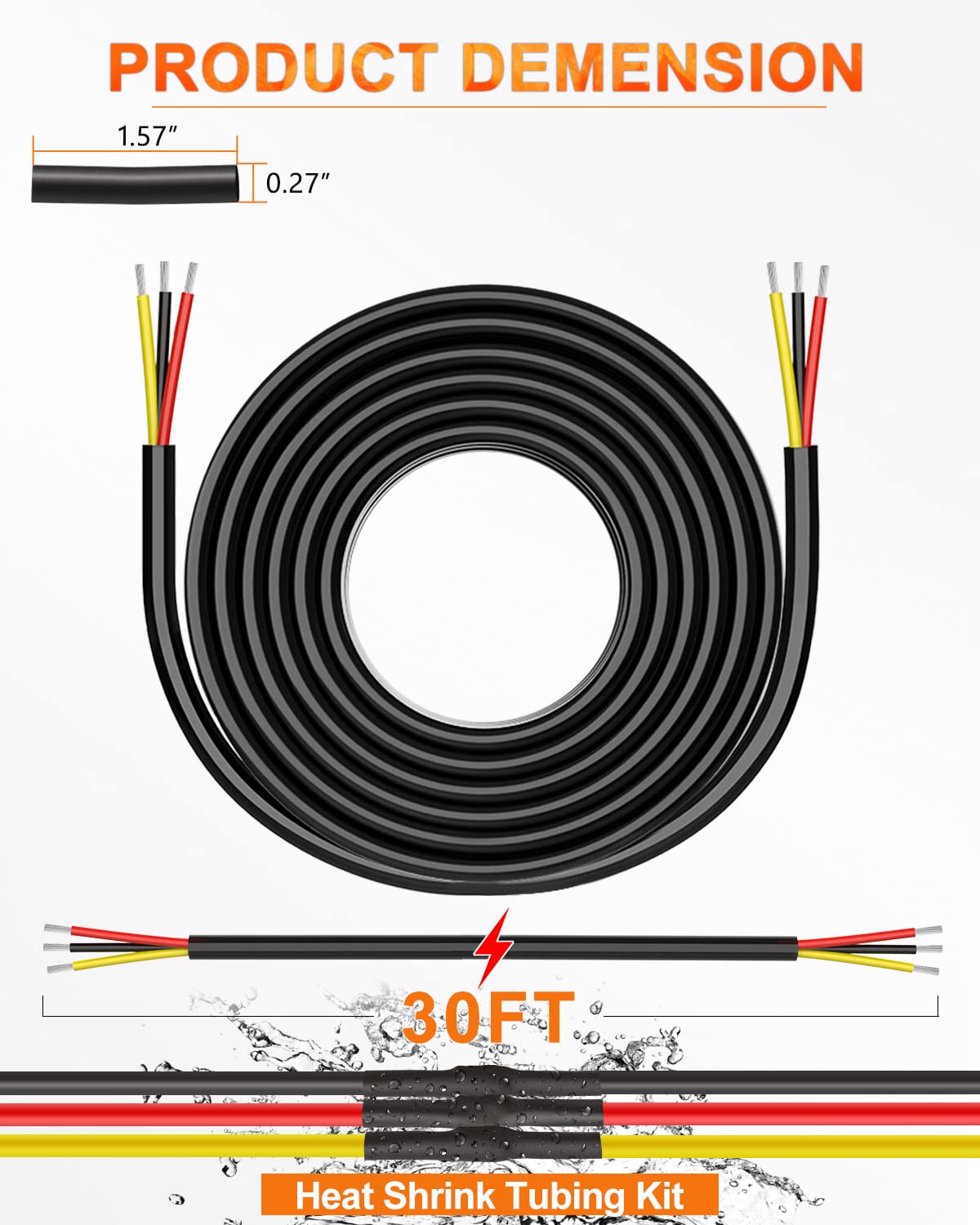 NAOEVO 16AWG wire configured for automotive wiring applications.