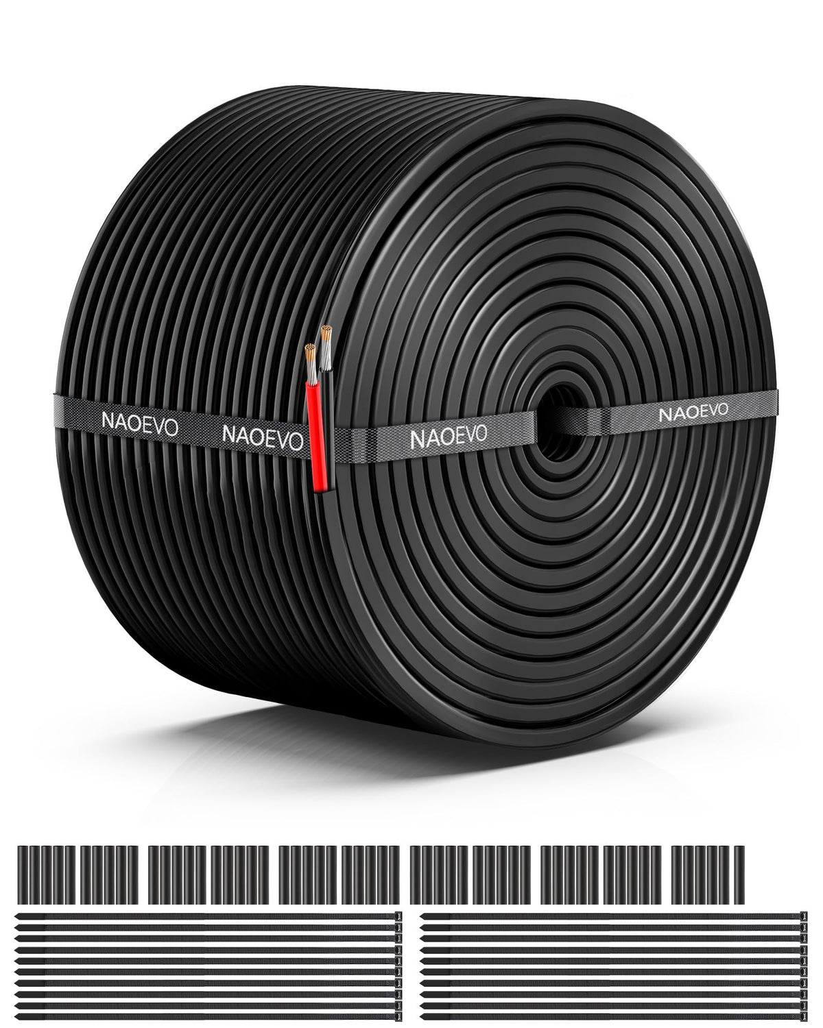 NAOEVO 16AWG wire outer jacket close-up showing durable insulation for long-lasting circuits