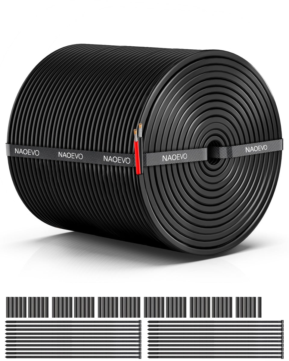 NAOEVO 16 AWG wire with a slim outer jacket showing the 3.1 mm diameter for flexible routing.