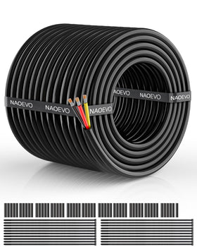 NAOEVO 18AWG 3-conductor wire with 2.7mm outer diameter for tight-space installations.