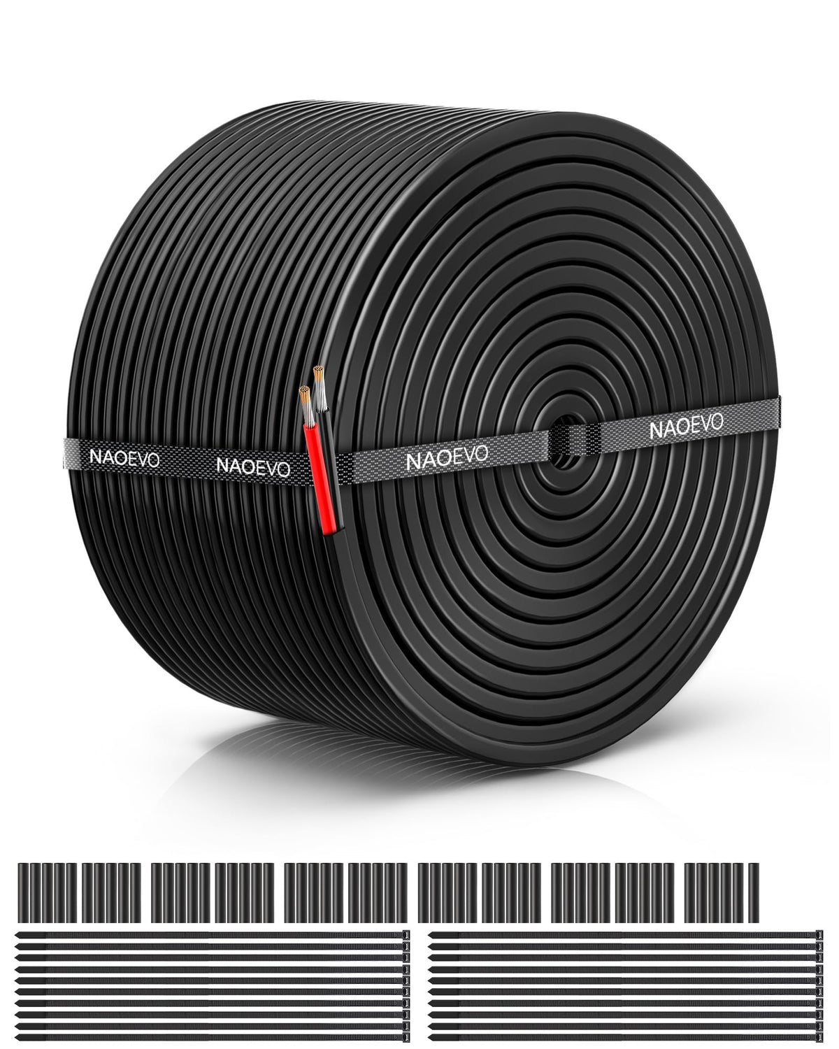 NAOEVO 20 AWG wire shows a 2.5 mm jacket diameter for compact automotive installs.