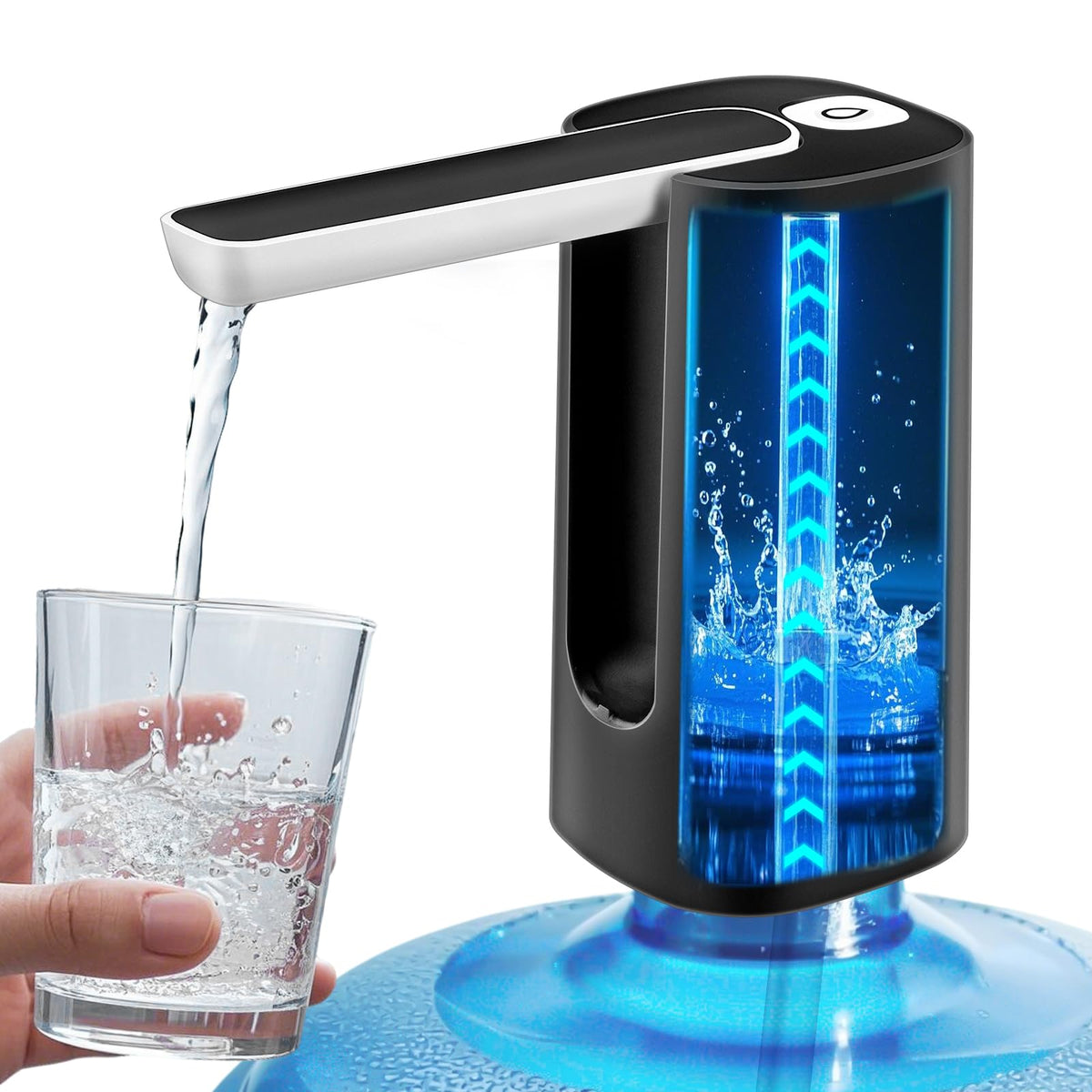 NAOIY foldable water dispenser with a 5-gallon bottle for on-the-go hydration