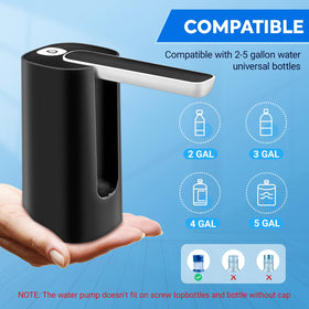 NAOIY universal compatibility fits 2-5 gallon bottles for versatile use