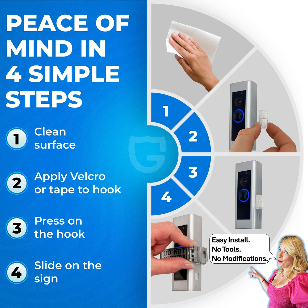 Nap Guardian universal-fit design accommodates Ring and video doorbells.