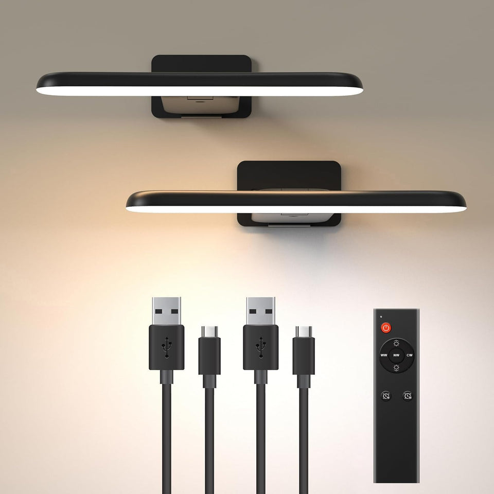 NARUNDREN 2 Pack picture light on wall highlights artwork with true-to-life color