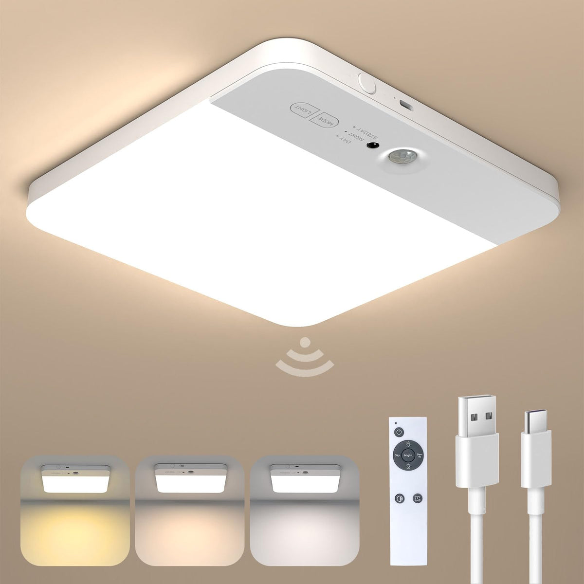 Narundren rechargeable motion sensor light in closet with soft, even illumination