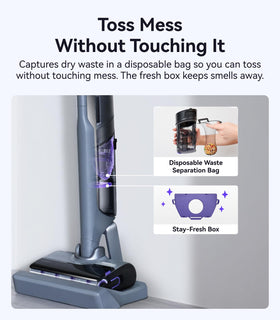 Narwal S30 Pro 63° swivel handle reaches around legs and edges easily.