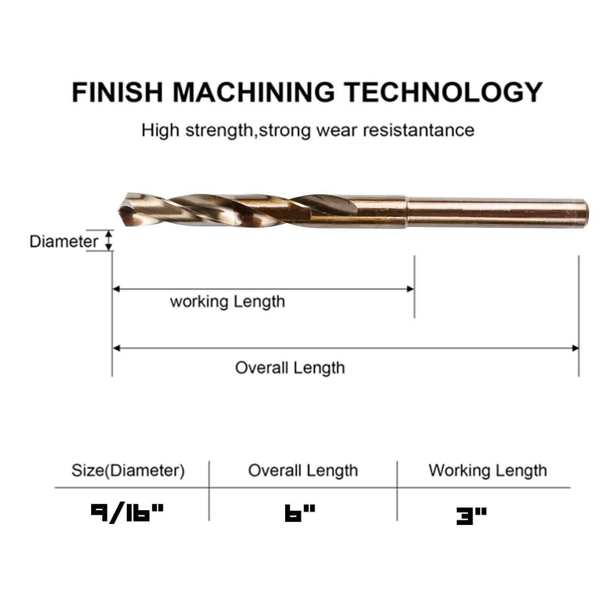 Narwhal cobalt drill bits with 135-degree split point in close-up for precision