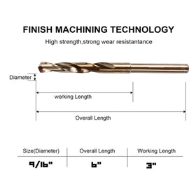 Narwhal cobalt drill bits with 135-degree split point in close-up for precision