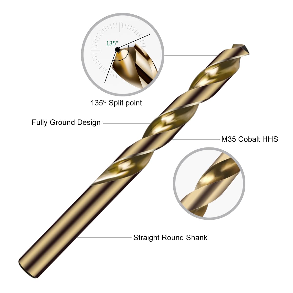 Narwhal 3-3/4-inch flute length aids chip evacuation during drilling.