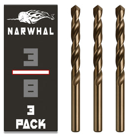Narwhal 3/8-inch cobalt drill bits for precise metal drilling