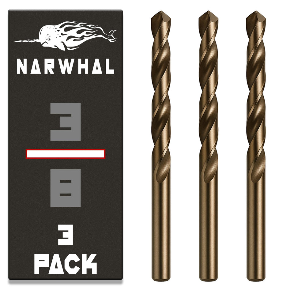Narwhal 3/8-inch cobalt drill bits for precise metal drilling