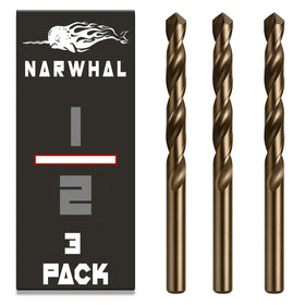 Narwhal 7/16-inch cobalt drill bits set for precise metal drilling.