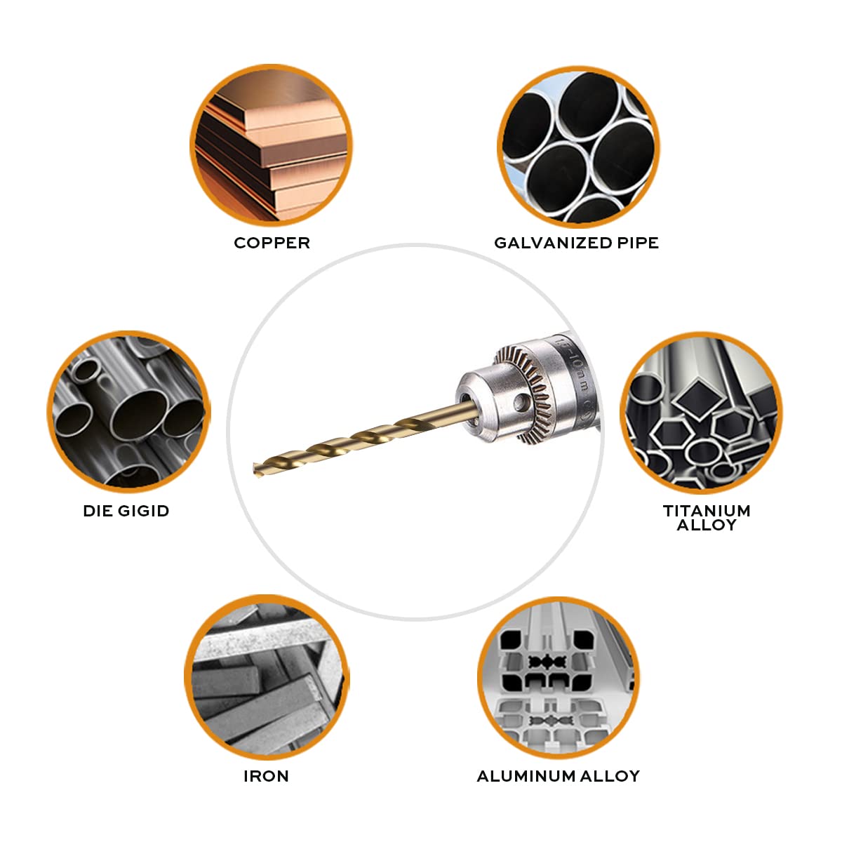 Narwhal 7/32 cobalt drill bits ready for metal drilling on tough workpieces.