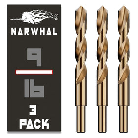 Narwhal 9-16 inch cobalt drill bits in case for metal projects