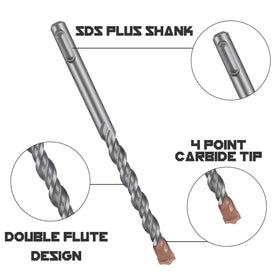 Bits organized in hard shell case for easy masonry drilling.
