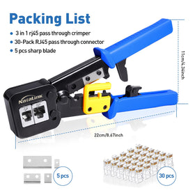 NataLink Cat6 RJ45 connectors pack suitable for Cat6 terminations.