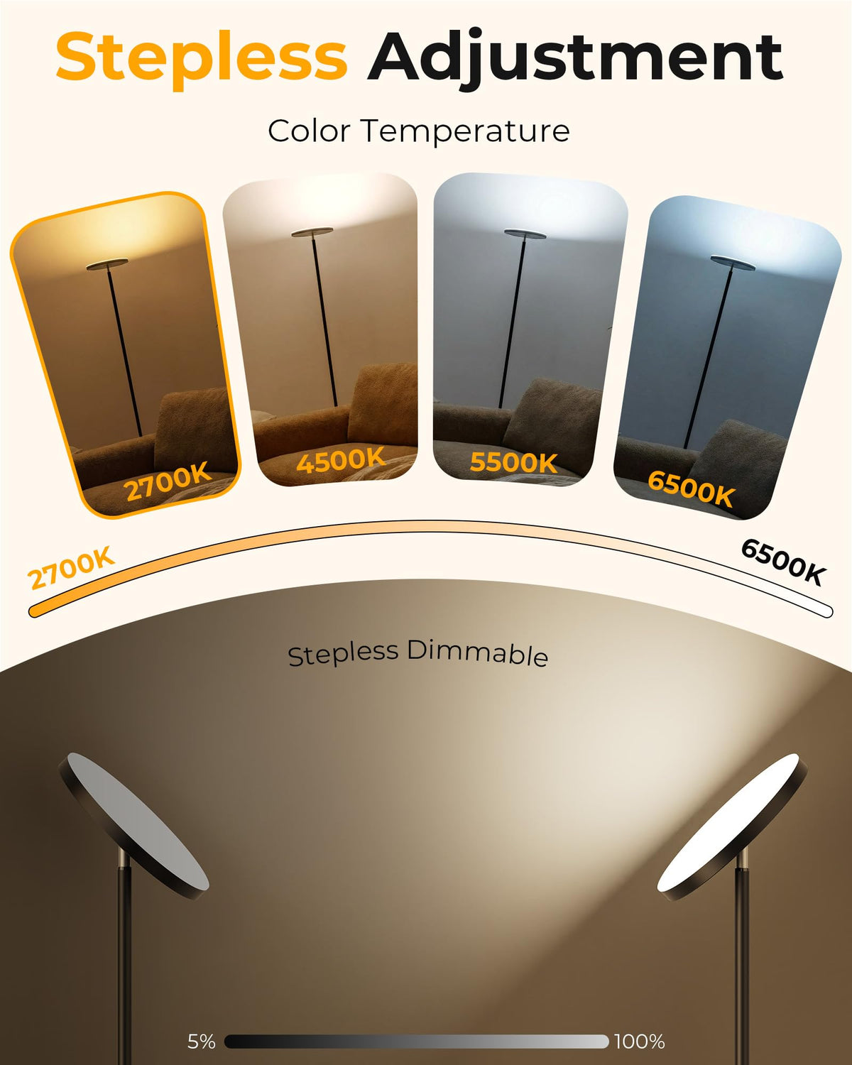 Natapai lamp with magnetic remote attached to the stand for easy access.