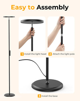 Natapai floor lamp with a weighted base stays stable on floors.