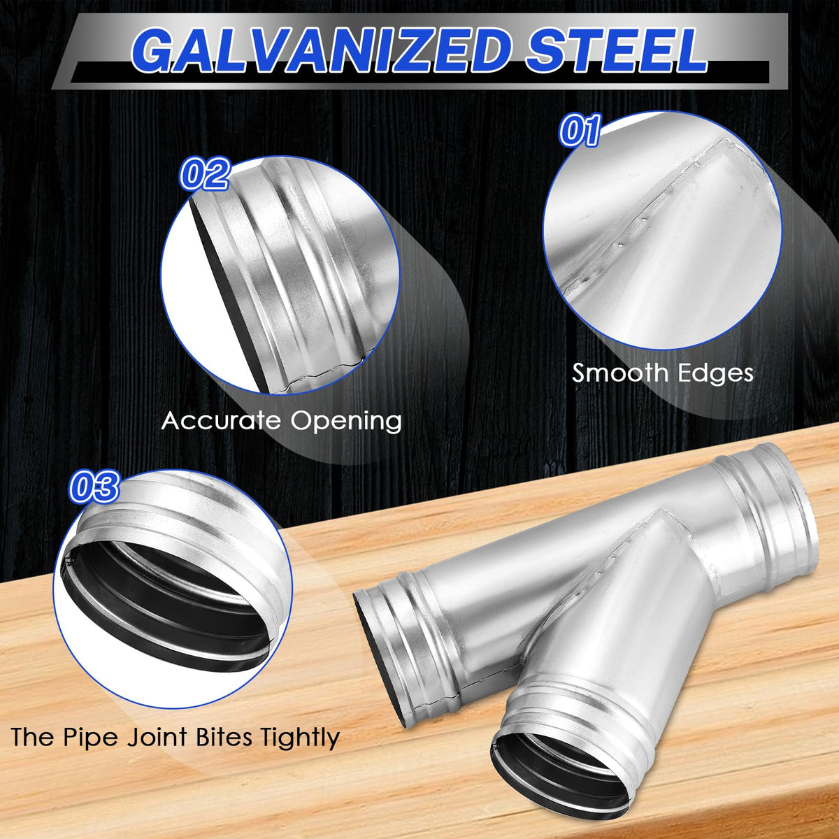 NATGAI heavy-duty galvanized steel duct splitter built to last indoors or outdoors