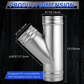 NATGAI y-shaped 4inch duct connector enabling efficient exhaust and ventilation