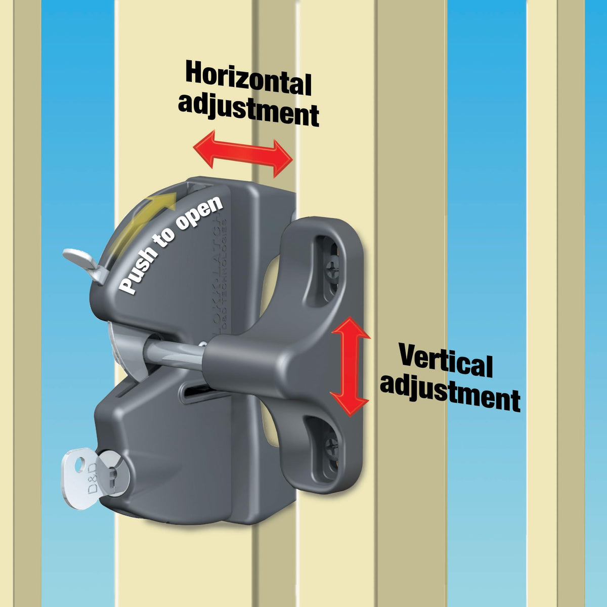 National Hardware LokkLatch interior one-handed operation for quick access