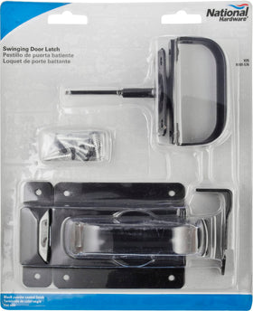 WeatherGuard coating on National Hardware latch protecting steel hardware