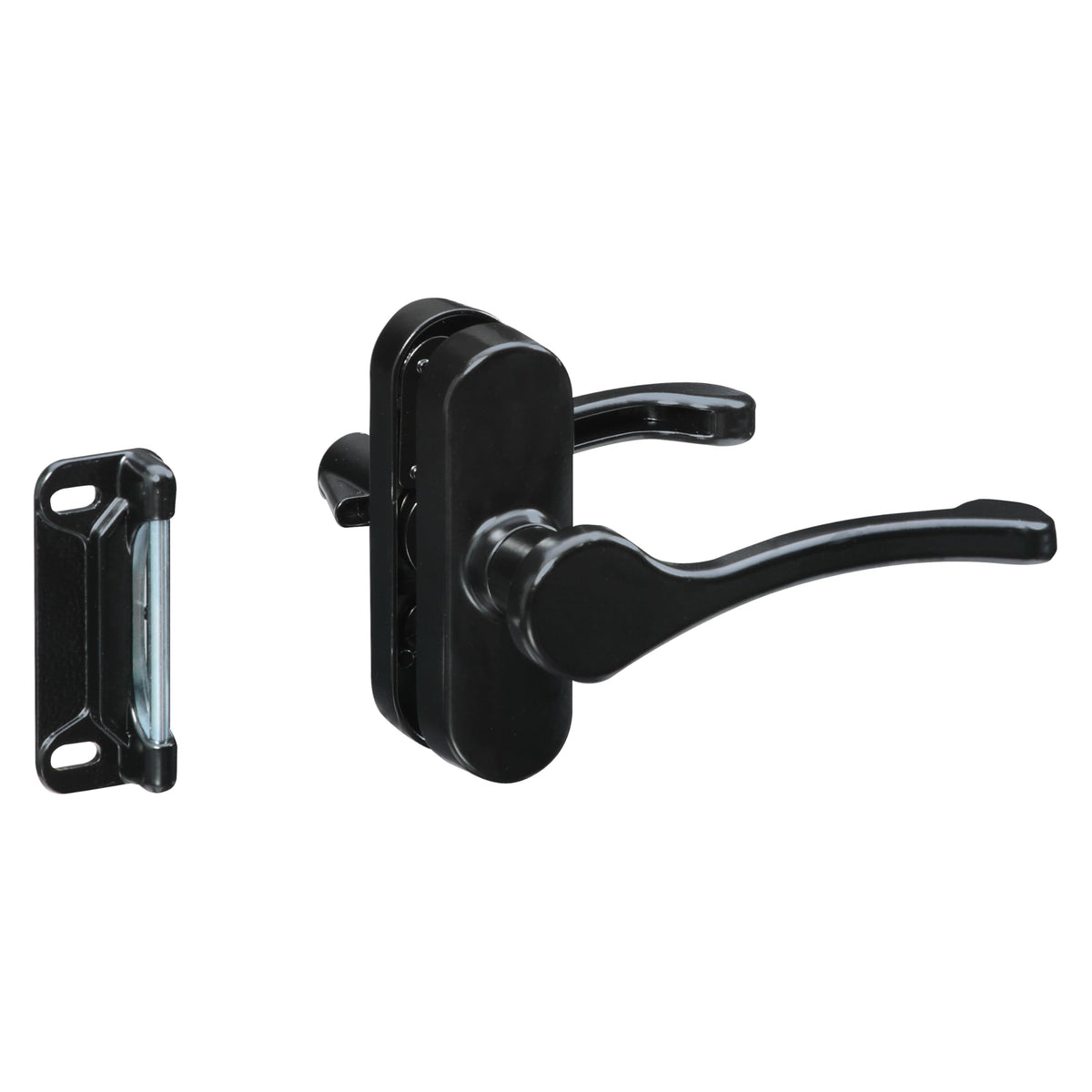 National Hardware N262-204 lever latch in black for secure screen and storm doors with enhanced security