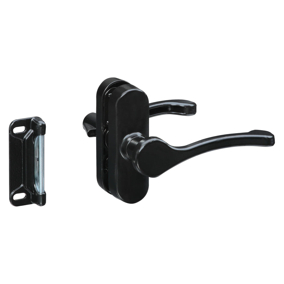 National Hardware N262-204 lever latch in black for secure screen and storm doors with enhanced security