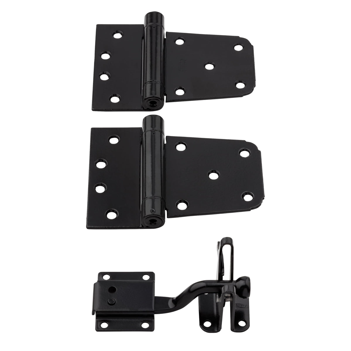 National Hardware N343-475 self-closing hinges in black finish for durable outdoor gates