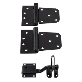 National Hardware N343-475 self-closing hinges in black finish for durable outdoor gates