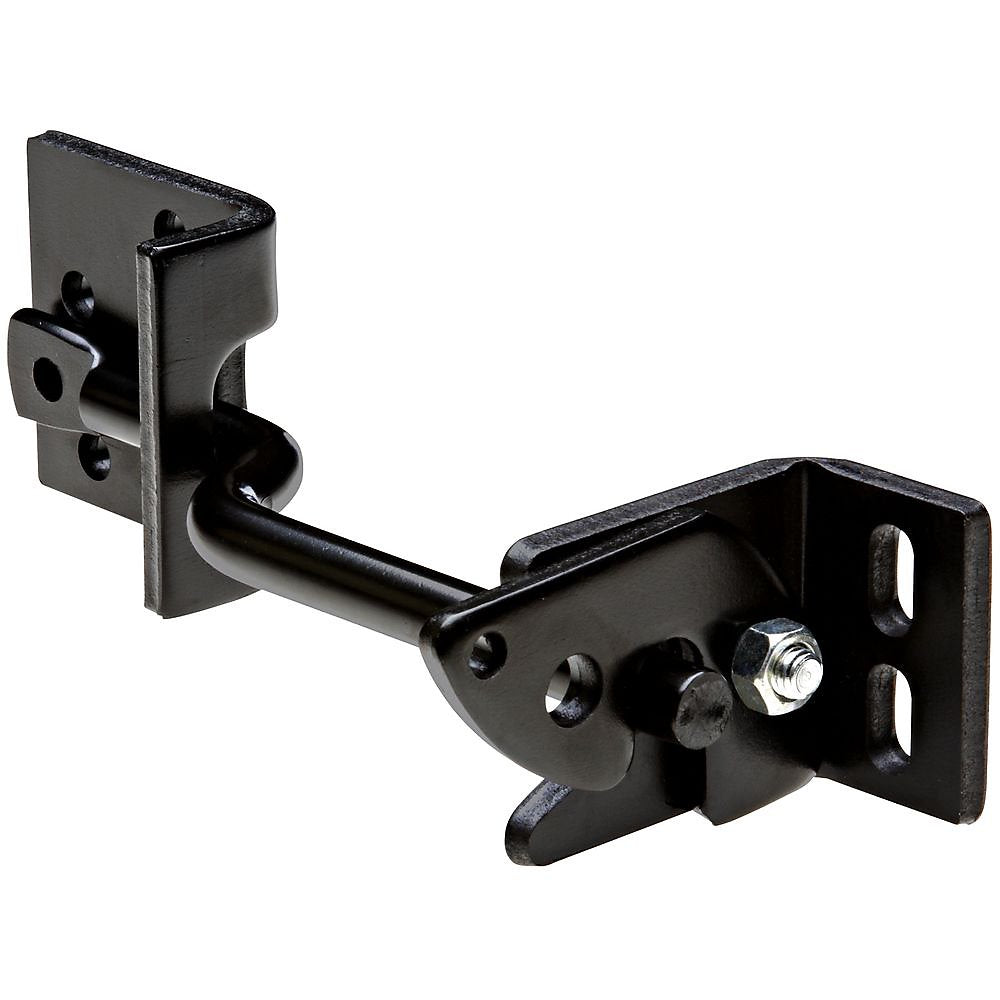 National Hardware V23A 8in gate latch on wooden fence for secure outdoor use