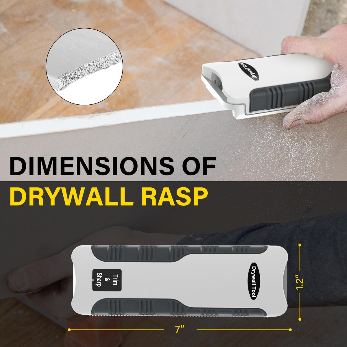 Natupal in-handle dust collection reduces scattered drywall dust.