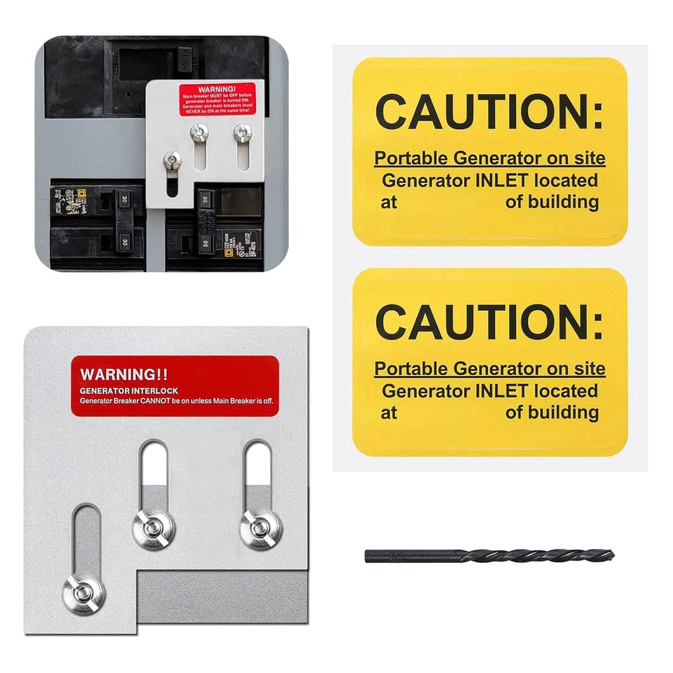 Natupal generator interlock kit installed on a Square D panel for safe generator switching.