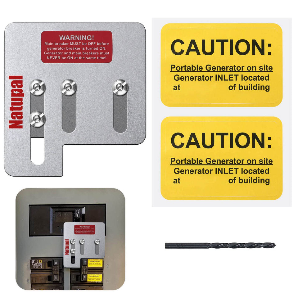 Natupal generator interlock kit panel closeup showing compatibility with Square D QO panels for safe power transfer