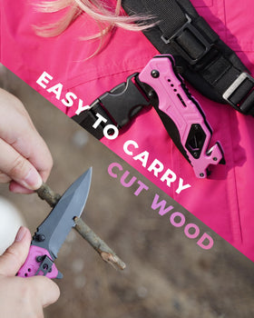 NaturaBlade Elegant Pink knife folded compact for purse portability