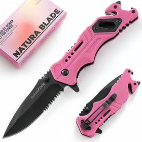 NaturaBlade Elegant Pink knife front view for easy everyday carry