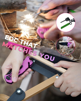 NaturaBlade Elegant Pink knife serrated blade close-up for tough tasks