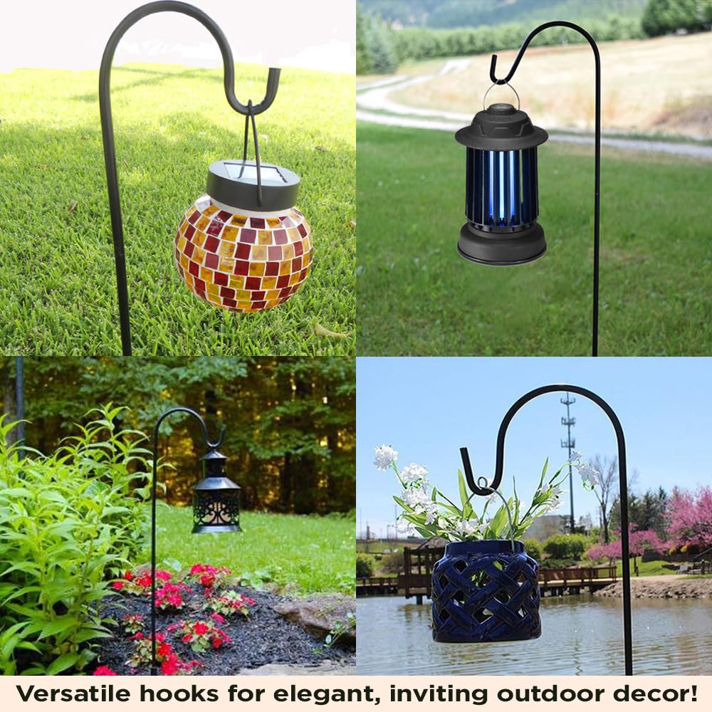 Natures Distributing Shepherds Hook easy ground installation in garden soil