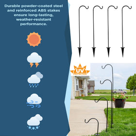 Natures Distributing Shepherds Hook set of four for flexible outdoor decor