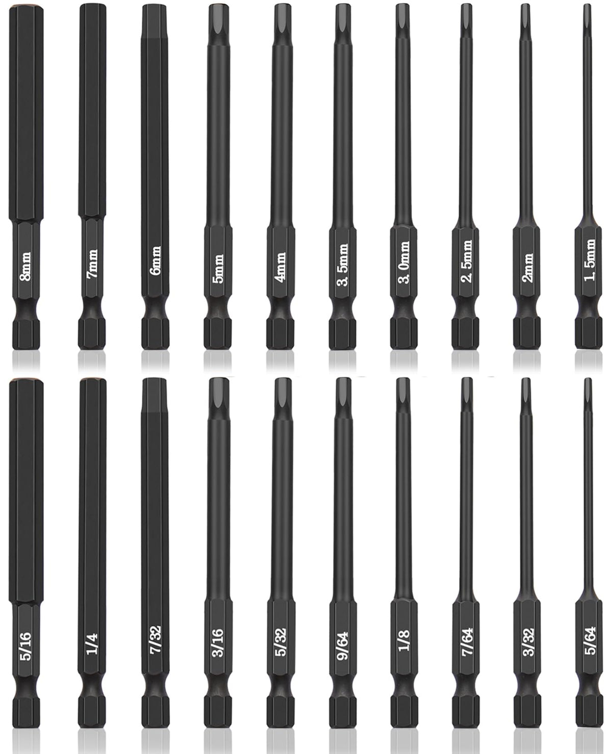 NAUIX 20-piece hex bit set with magnetic tips for easier screw driving